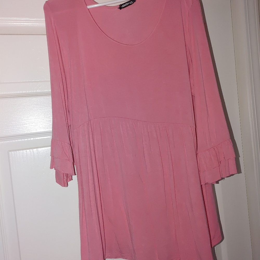 Quarter sleeve tunic pink